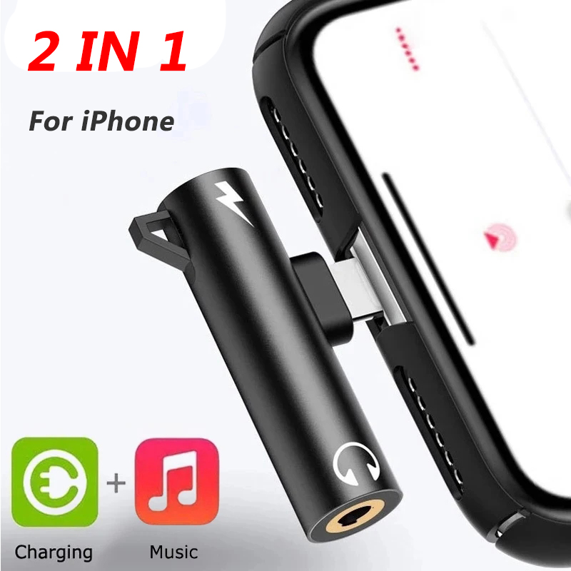 Wired Earphone Lightning - Разветвитель адаптера 2 в 1 для