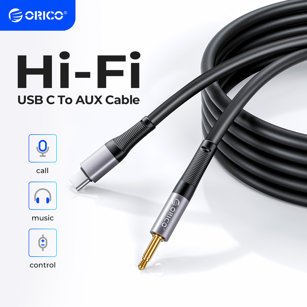 Wired Earphone Lightning - Аудиокабель ORICO с разъемом USB C