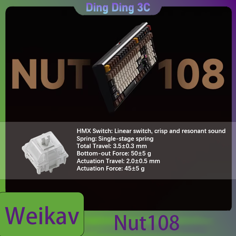 Tablet Accessories Uk - Беспроводная механическая клавиатура Weikav Nut108, комплект