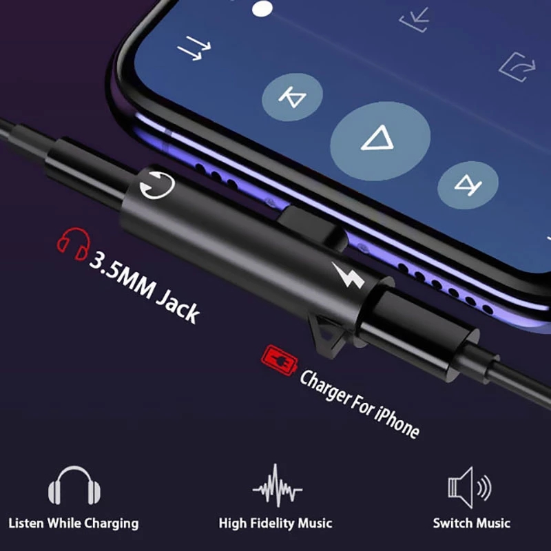 Разветвитель адаптера 2 в 1 дл – обзор и цена Wired Earphone Lightning