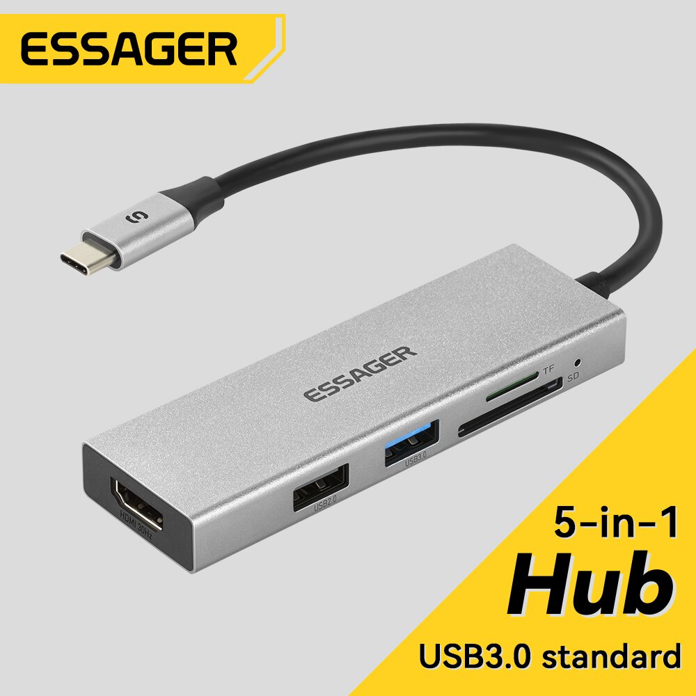 Essager 5 в 1 USB C концентрат – обзор и цена Hdmi Adapter Tablet