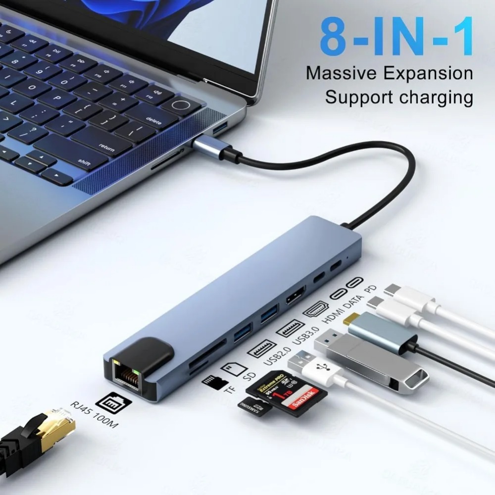 USB-C хаб 8/7 в 1 с 4K HDMI ад – обзор и цена Hdmi Adapter Tablet