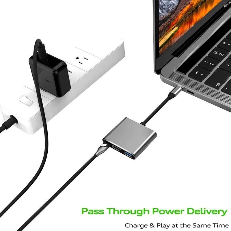 USB C-концентратор 3в1 Type C  – обзор и цена Hdmi Adapter Tablet