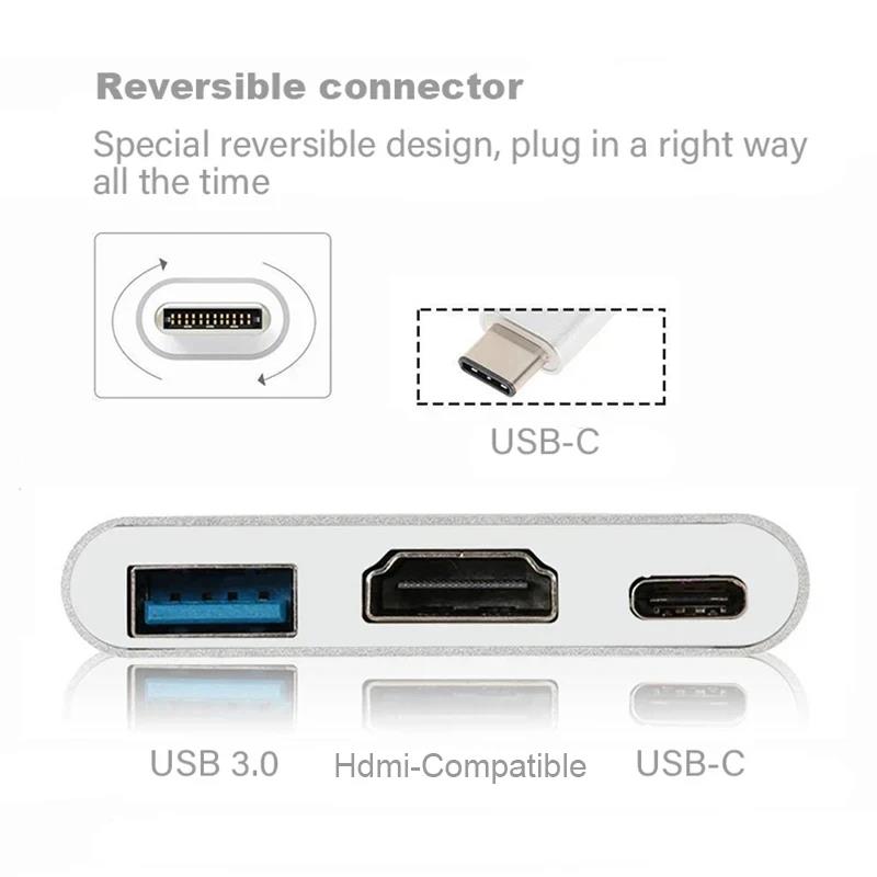 Адаптер 3-в-1 Type-C на HDMI,  – обзор и цена Hdmi Adapter Tablet